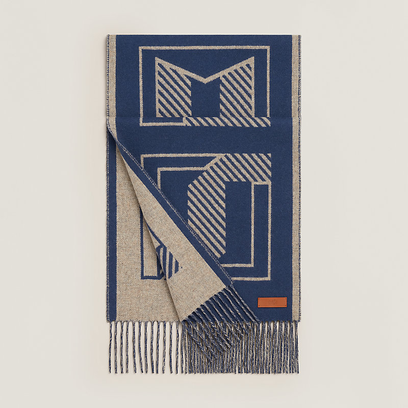Casaque Lettres au Carre scarf - Blue | Hermès USA
